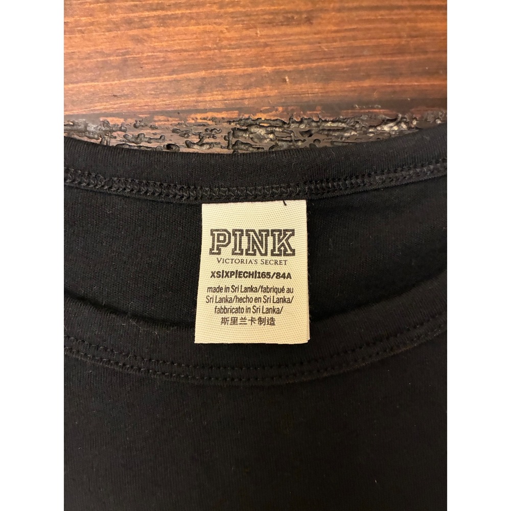 Victoria's Secret Black Long Sleeve Tshirt Women's Extra Small Casual Athleisure - Picture 3 of 4